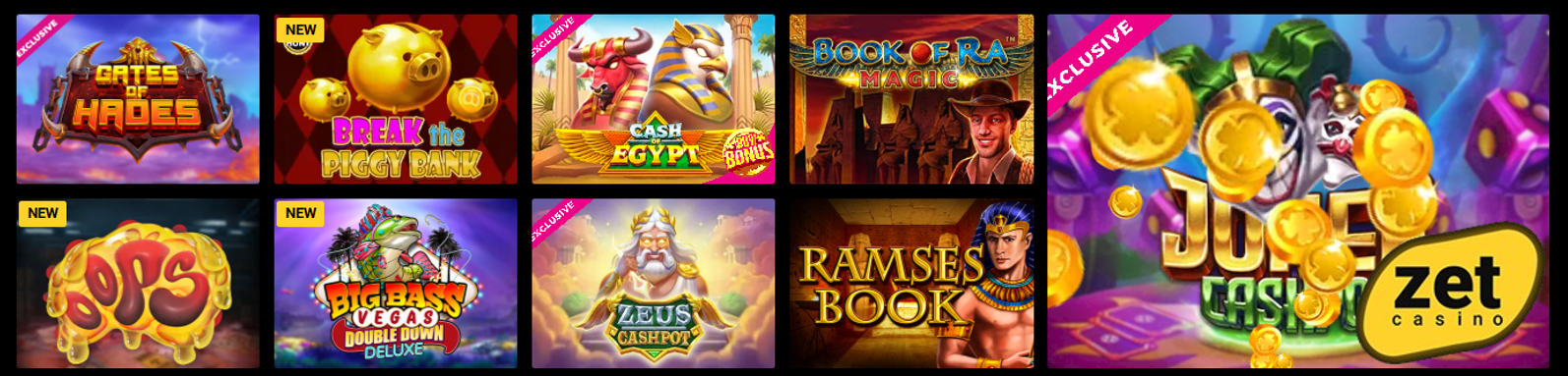 Online-Spiele-Sammlung bei ZetSpins