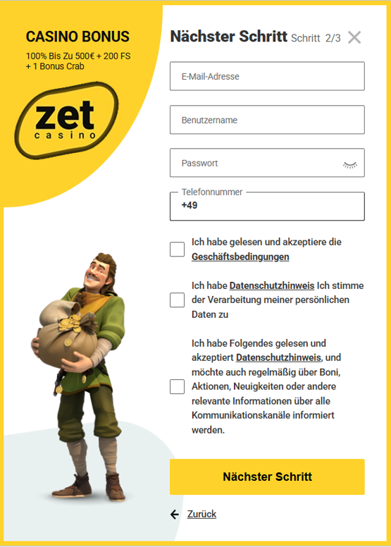 zetcasino registrierung
