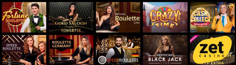 Live-Dealer-Spiele bei zet casino online